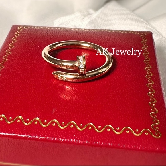 Cartier ROSE GOLD PAVE RING, Nail Style, CZ Stones - Picture 3 of 3